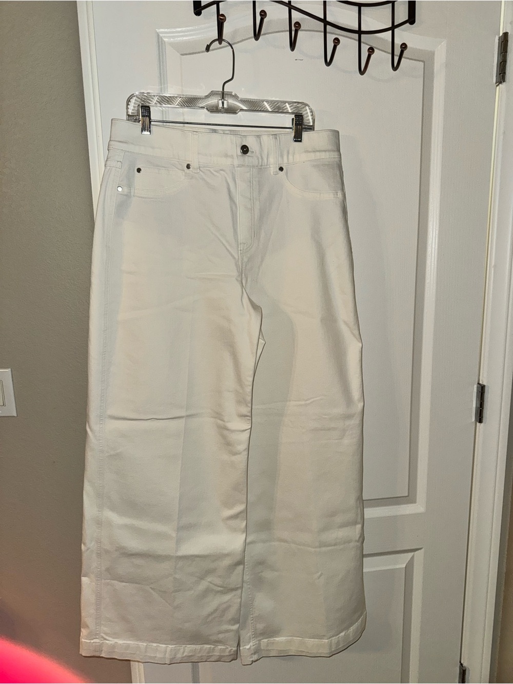 SPANX White Wide-Leg Jeans